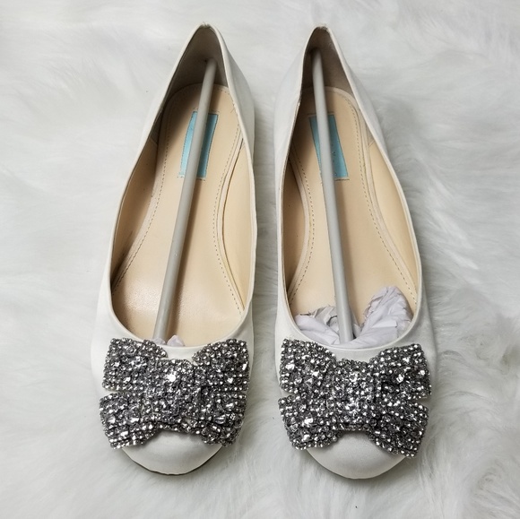 Betsey Johnson Shoes - Betsey Johnson Flats Ivory Satin White